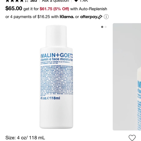 Malin + Goetz - Vitamin E Face Moisturizer - Picture 1 of 3